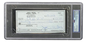 Johnny Unitas Baltimore Colts Signed Bank Check #7507 PSA - Sports Integrity