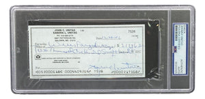 Johnny Unitas Baltimore Colts Signed Bank Check #7528 PSA - Sports Integrity