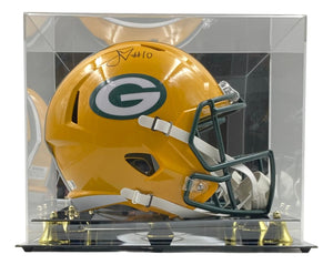 Jordan Love Signed Green Bay Packers Full Size Speed Replica Helmet BAS w/ Case - Sports Integrity