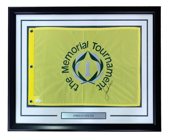 Jordan Spieth Signed Framed The Memorial Tournament Golf Flag JSA - Sports Integrity