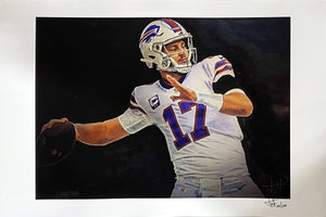 Josh Allen 12x18 Buffalo Bills Lithograph Signed By Joshua Barton - Sports Integrity