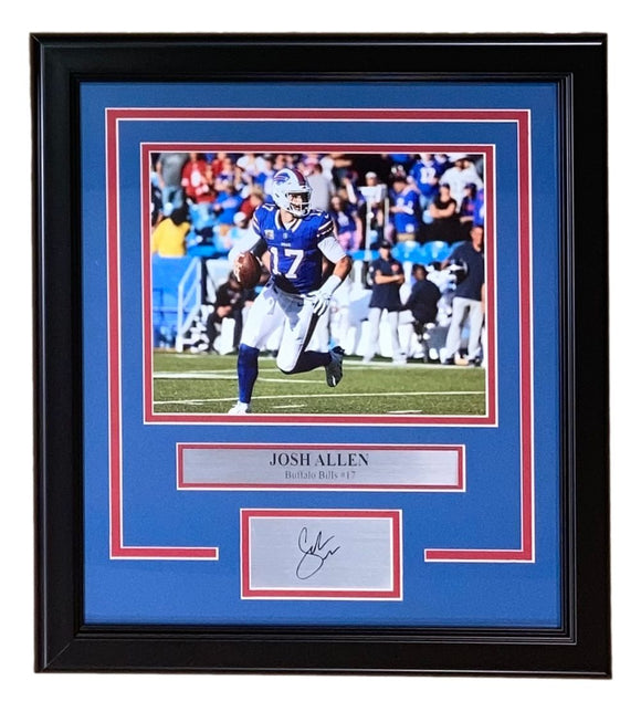 Josh Allen Framed 8x10 Buffalo Bills Photo w/ Laser Engraved Signature