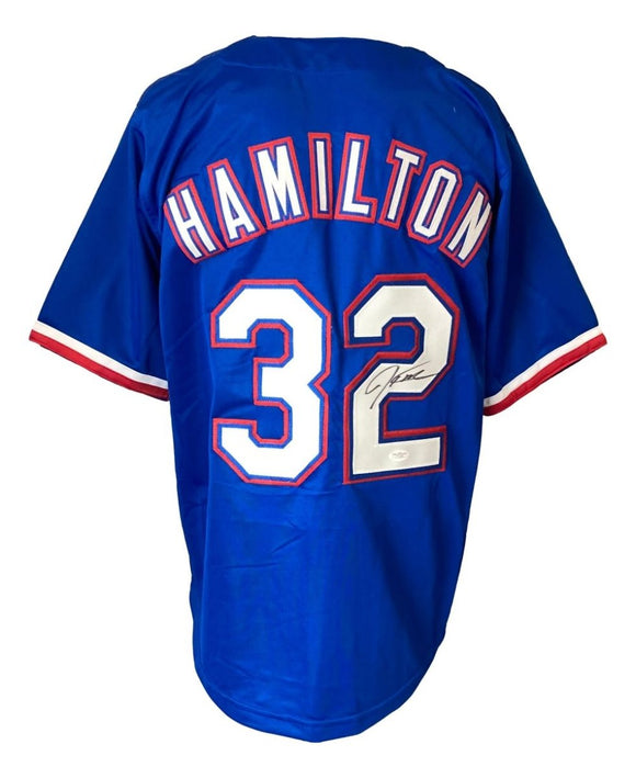 Josh Hamilton Texas Signed Blue Baseball Jersey JSA Hologram - Sports Integrity