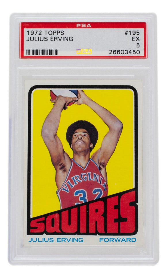 Julius Erving 1972 Topps #195 Virginia Squires Rookie Card PSA EX 5 - Sports Integrity