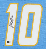 Justin Herbert Los Angeles Signed Framed Powder Blue Football Jersey BAS - Sports Integrity