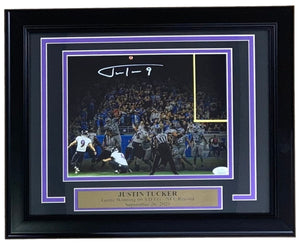 Justin Tucker Signed Framed 8x10 Ravens Record Kick Spotlight Photo JSA ITP - Sports Integrity