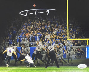 Justin Tucker Signed 8x10 Baltimore Ravens Record Kick Spotlight Photo JSA ITP - Sports Integrity