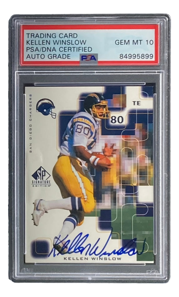 Kellen Winslow Signed Chargers 1999 SP Authentic #KW Trading Card PSA/DNA Gem MT 10