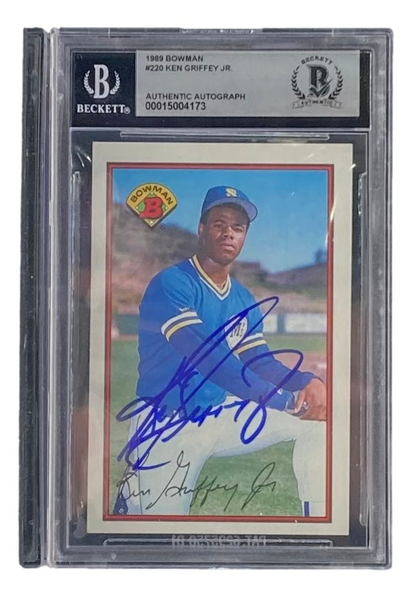 Ken Griffey Jr Signed Slabbed Seattle Mariners 1989 Bowman #220 Rookie Card BAS - Sports Integrity