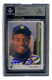 Ken Griffey Jr Signed Slabbed Mariners 1989 Upper Deck #1 Rookie Card BAS - Sports Integrity