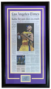 Kobe Bryant Lakers Framed Jan 27 2020 LA Times Paper w/ Laser Engraved Signature - Sports Integrity