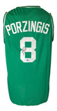 Kristaps Porzingis Boston Signed Green Basketball Jersey BAS - Sports Integrity