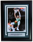 Kristaps Porzingis Signed Framed 8x10 Boston Celtics Photo BAS - Sports Integrity