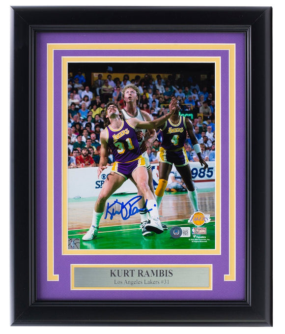 Kurt Rambis Signed Framed 8x10 Los Angeles Lakers Basketball Photo BAS - Sports Integrity