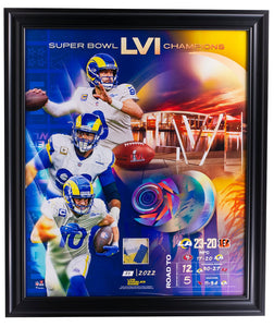 Los Angeles Rams Framed 20x24 LE Super Bowl Collage w/ Game - Used Confetti - Sports Integrity