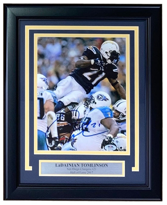 LaDainian Tomlinson Signed Framed 8x10 San Diego Chargers Photo PSA Hologram - Sports Integrity