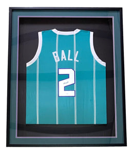 Lamelo Ball Signed Framed Custom Blue Pro Style Basketball Jersey JSA - Sports Integrity