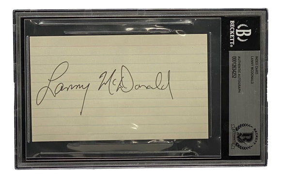 Lanny McDonald Calgary Flames Signed 3x5 Index Card BAS 00012634252 - Sports Integrity