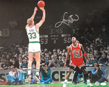 Larry Bird Signed 16x20 Boston Celtics vs Michael Jordan Photo Bird+JSA ITP - Sports Integrity