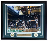 Larry Bird Signed Framed 16x20 Boston Celtics vs Lakers Photo Bird+JSA - Sports Integrity