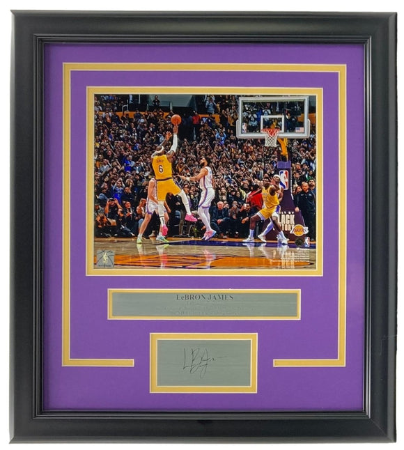 Lebron James Framed 8x10 Lakers Scoring Record Photo w/ Laser Engraved Signature - Sports Integrity