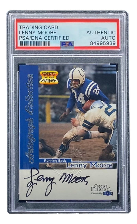 Lenny Moore Signed Colts 1997 Upper Deck #AL - 19 Trading Card PSA/DNA - Sports Integrity