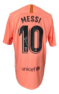 Lionel Messi Signed Barcelona Nike Soccer Jersey BAS E16589 - Sports Integrity