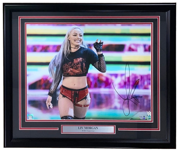 Liv Morgan Signed Framed 16x20 WWE Smile Photo Fanatics - Sports Integrity