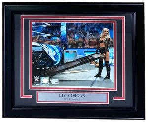 Liv Morgan Signed Framed 8x10 WWE Table Photo Fanatics - Sports Integrity