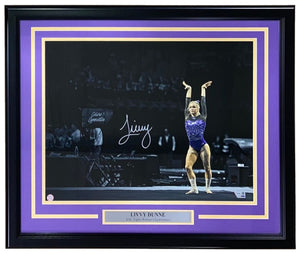 Livvy Dunne Signed Framed 16x20 LSU Tigers Spotlight Photo Fanatics - Sports Integrity