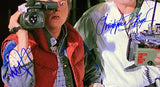 Michael J. Fox Chris Lloyd Signed 16x20 Back to the Future Camera Photo JSA+BAS - Sports Integrity