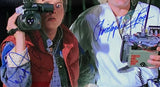 Michael J Fox & Lloyd Signed Framed 16x20 Back to the Future Camera Photo BASJSA - Sports Integrity