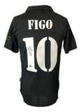 Luis Figo Signed Real Madrid Black Adidas Soccer Jersey BAS - Sports Integrity