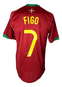 Luis Figo Signed Portugal Nike Soccer Jersey BAS - Sports Integrity