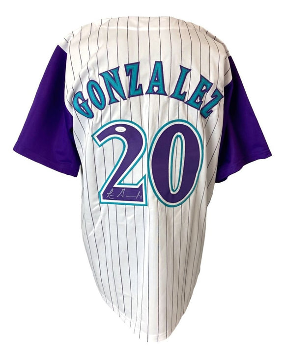 Luis Gonzalez Arizona Signed White Baseball Jersey JSA Hologram - Sports Integrity