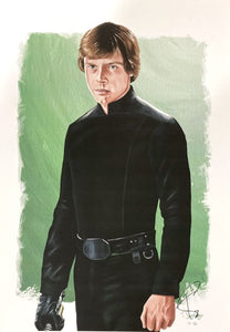 Luke Skywalker 13x19 Star Wars Lithograph Signed by Tony Santiago - Sports Integrity