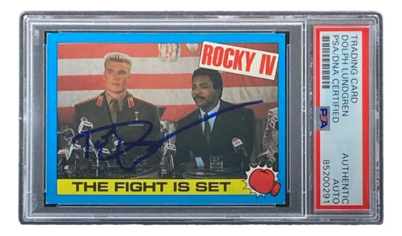 Dolph Lundgren Signed 1985 Topps #12 Rocky IV Ivan Drago Trading Card PSA/DNA - Sports Integrity