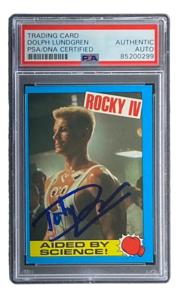 Dolph Lundgren Signed 1985 Topps #34 Rocky IV Ivan Drago Trading Card PSA/DNA - Sports Integrity