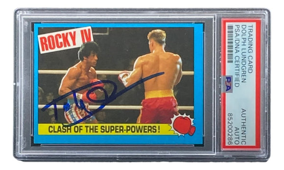 Dolph Lundgren Signed 1985 Topps #42 Rocky IV Ivan Drago Trading Card PSA/DNA - Sports Integrity