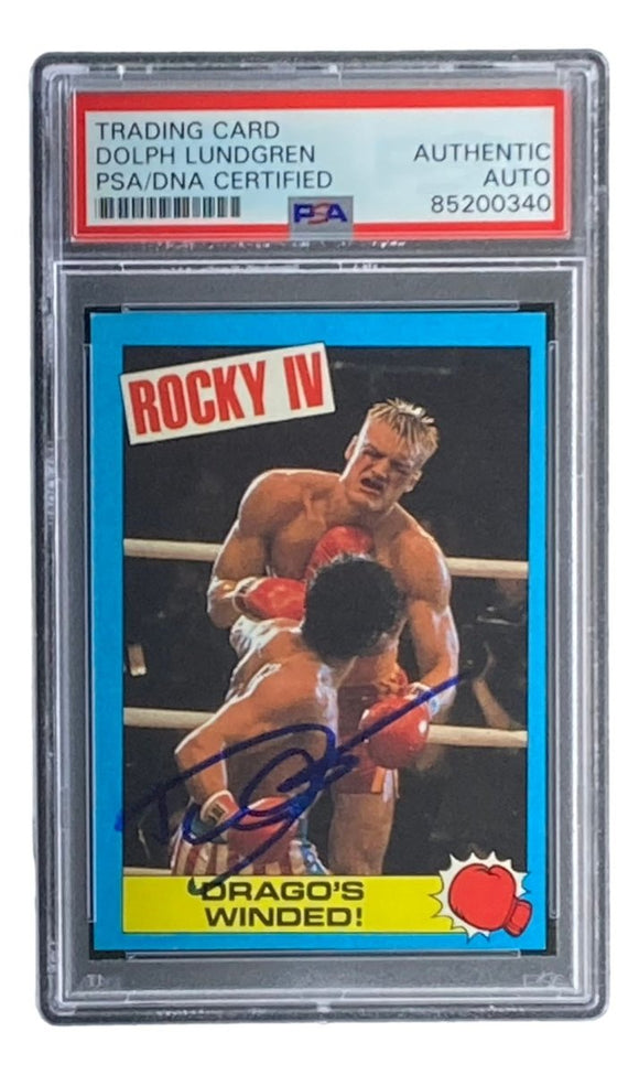 Dolph Lundgren Signed 1985 Topps #45 Rocky IV Ivan Drago Trading Card PSA/DNA - Sports Integrity