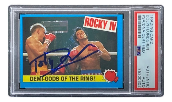 Dolph Lundgren Signed 1985 Topps #59 Rocky IV Ivan Drago Trading Card PSA/DNA - Sports Integrity