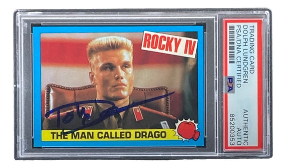 Dolph Lundgren Signed 1985 Topps #6 Rocky IV Ivan Drago Trading Card PSA/DNA - Sports Integrity