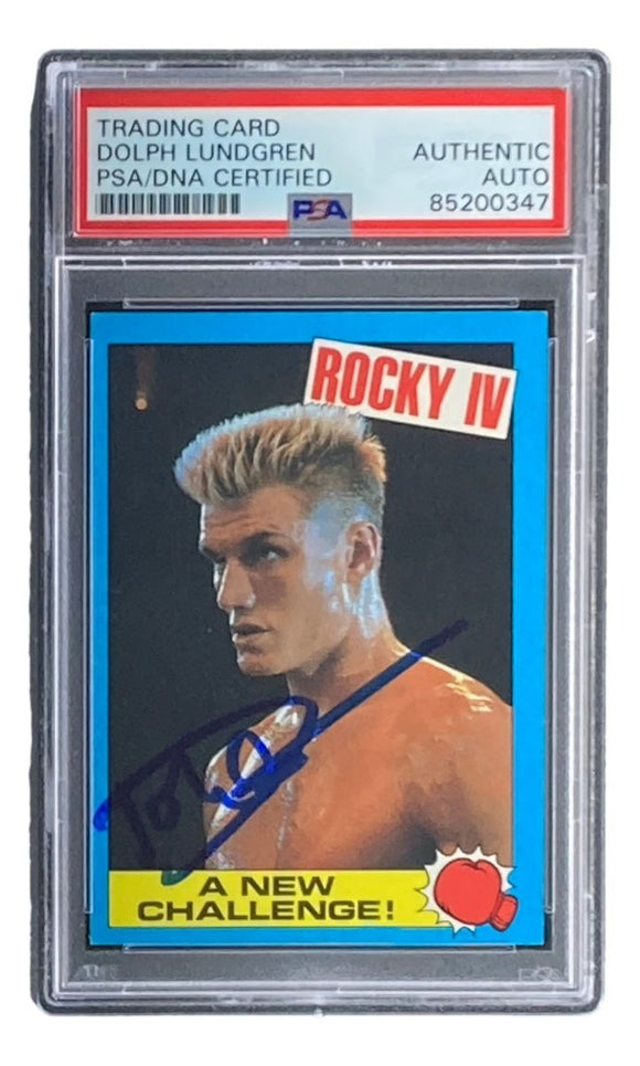 Dolph Lundgren Signed 1985 Topps #9 Rocky IV Ivan Drago Trading Card PSA/DNA - Sports Integrity