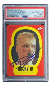 Dolph Lundgren Signed 1985 Topps #1 Rocky IV Ivan Drago Sticker Card PSA/DNA - Sports Integrity