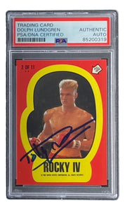 Dolph Lundgren Signed 1985 Topps #2 Rocky IV Ivan Drago Sticker Card PSA/DNA - Sports Integrity