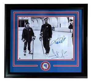 Michael J Fox Henrik Lundqvist Signed Framed 11x14 Hockey Photo Steiner Holo - Sports Integrity