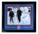 Michael J Fox Henrik Lundqvist Signed Framed 11x14 Hockey Photo Steiner Holo - Sports Integrity