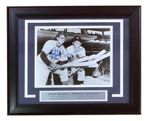 Mickey Mantle Stan Musial Signed Framed 8x10 Baseball Photo PSA Auto 10 - Sports Integrity