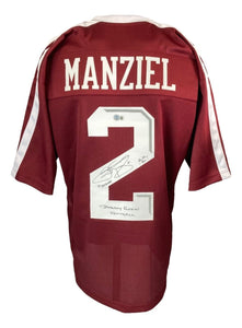 Johnny Manziel Texas A&M Signed College Football Jersey w/ 3 Insc 2 BAS ITP - Sports Integrity