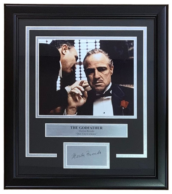 Marlon Brando Framed 8x10 The Godfather Photo w/ Laser Engraved Signature - Sports Integrity